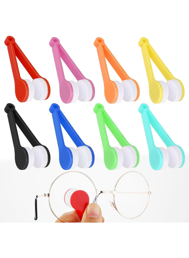 8Pcs Portable Mini Lens Cleaner for Eyeglasses & Sunglasses – Microfiber and Soft Brush – Gentle, Scratch-Free, Reusable Cleaning Tool – Multicolour - Image 1